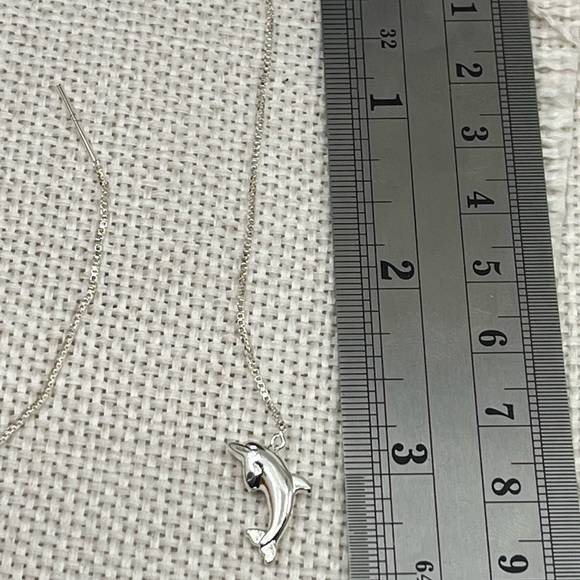 Vintage JCM Sterling Silver Dolphin Threader Earrings - Picture 14 of 14